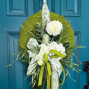 Elegant All Year Round Wreath for Front Door, Wedding Decor, Housewarming Gift, All Seasons Wreath, Outdoor Wreath, Greenery Decor for Door