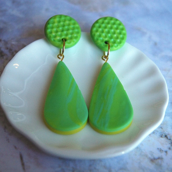Lemon green earrings deals