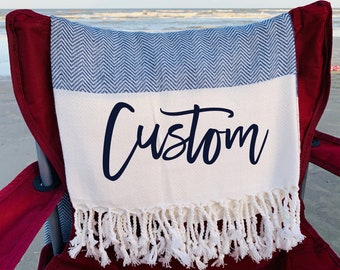 Personalized Towel Custom Beach Towel Monogrammed Bath Towels Custom Turkish Towel Spa Sauna Towel Custom Gift Towel Bridesmaid Party Gift