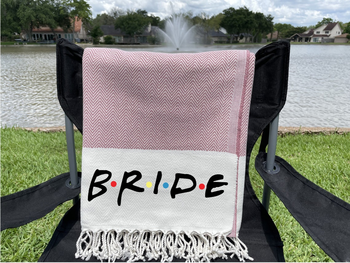 Bachelorette Beach Towel Personalized Bridesmaid Towel Bridal Etsy
