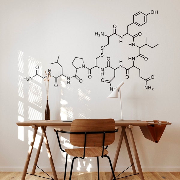 Love Oxytocin Chemical Formula Molecule Removable Wall Sticker Vinyl Decal Mural Art Science School Decor Peel And Stick Wall Decoration