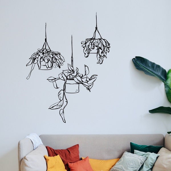 Plant Wall Decals Etsy