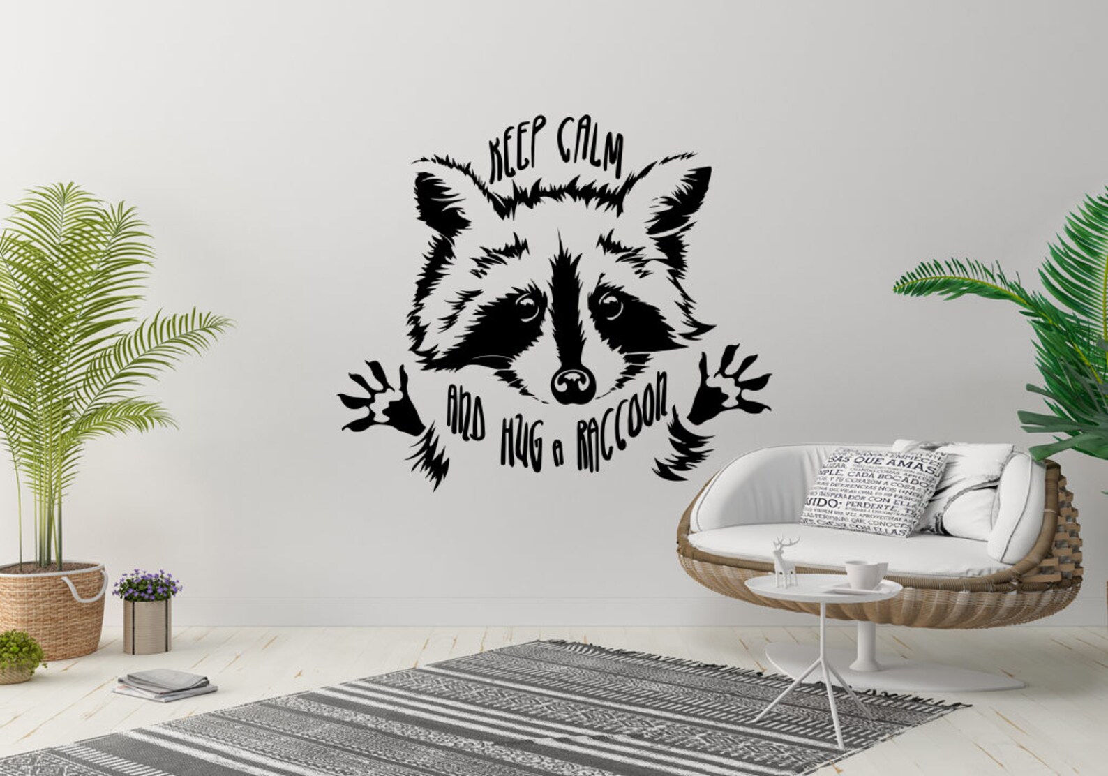 Keep Calm and Hug A Raccoon Cute Animal Nursery Kids Room Wall - Etsy