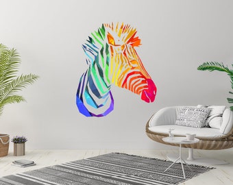 Zebra Colorful Animal Geometric Polygonal Car Wall Sticker Vinyl Decal Mural Art Decor LP6904