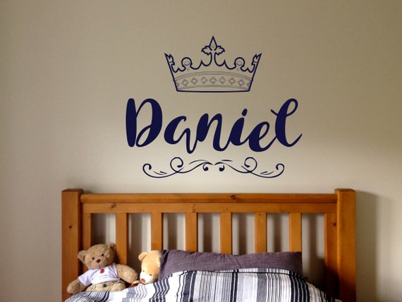 Daniel Boy Name Prince Crown King Nursery Kids Room Wall