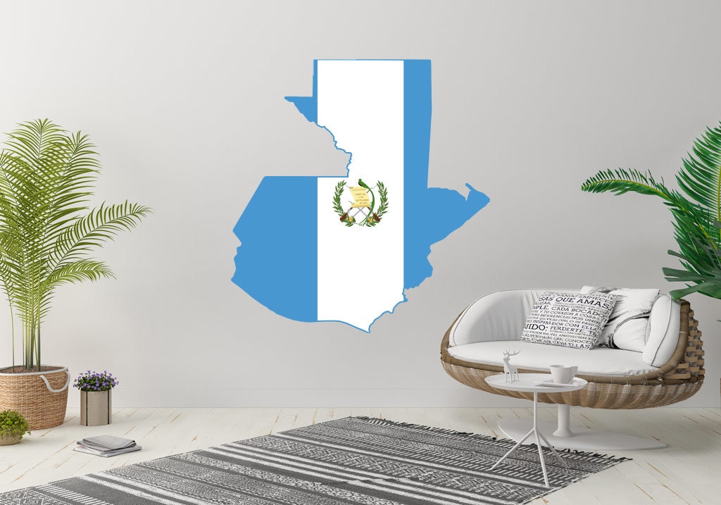Guatemala Country Map Flag Outline Travel Car Wall Sticker | Etsy