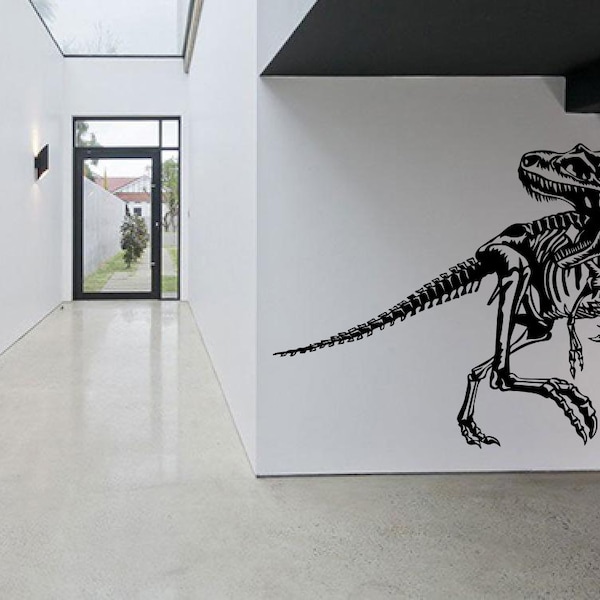 Dinosaur Skeleton Large Wall Decoration Dino Skull Vinyl Sticker Creepy Wild Animal Wall Decal Removable Mural Peel and Stick Home Art Decor