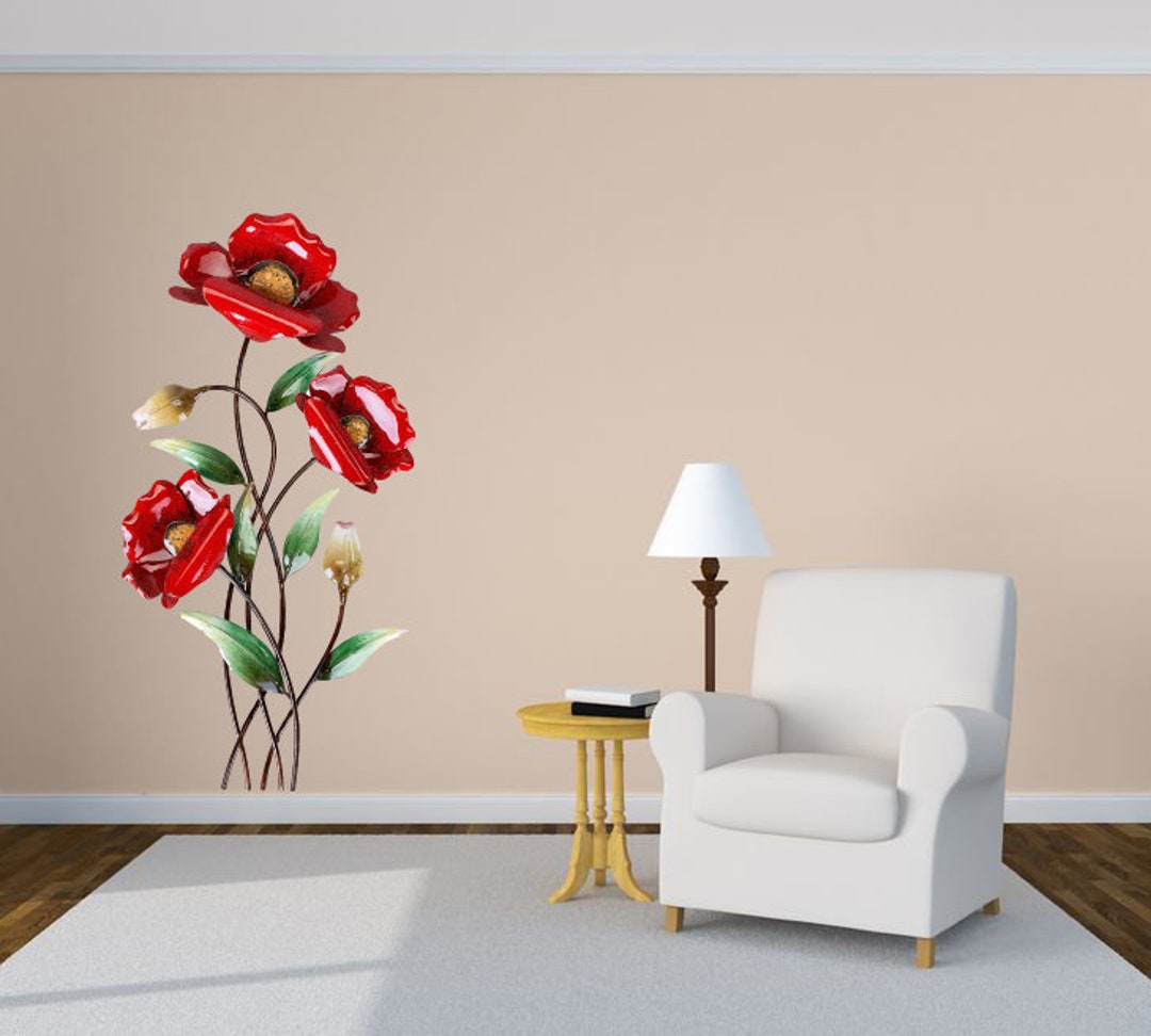 Poppy Flowers Floral Garden Plant Car Wall Sticker Vinyl Decal Mural ...