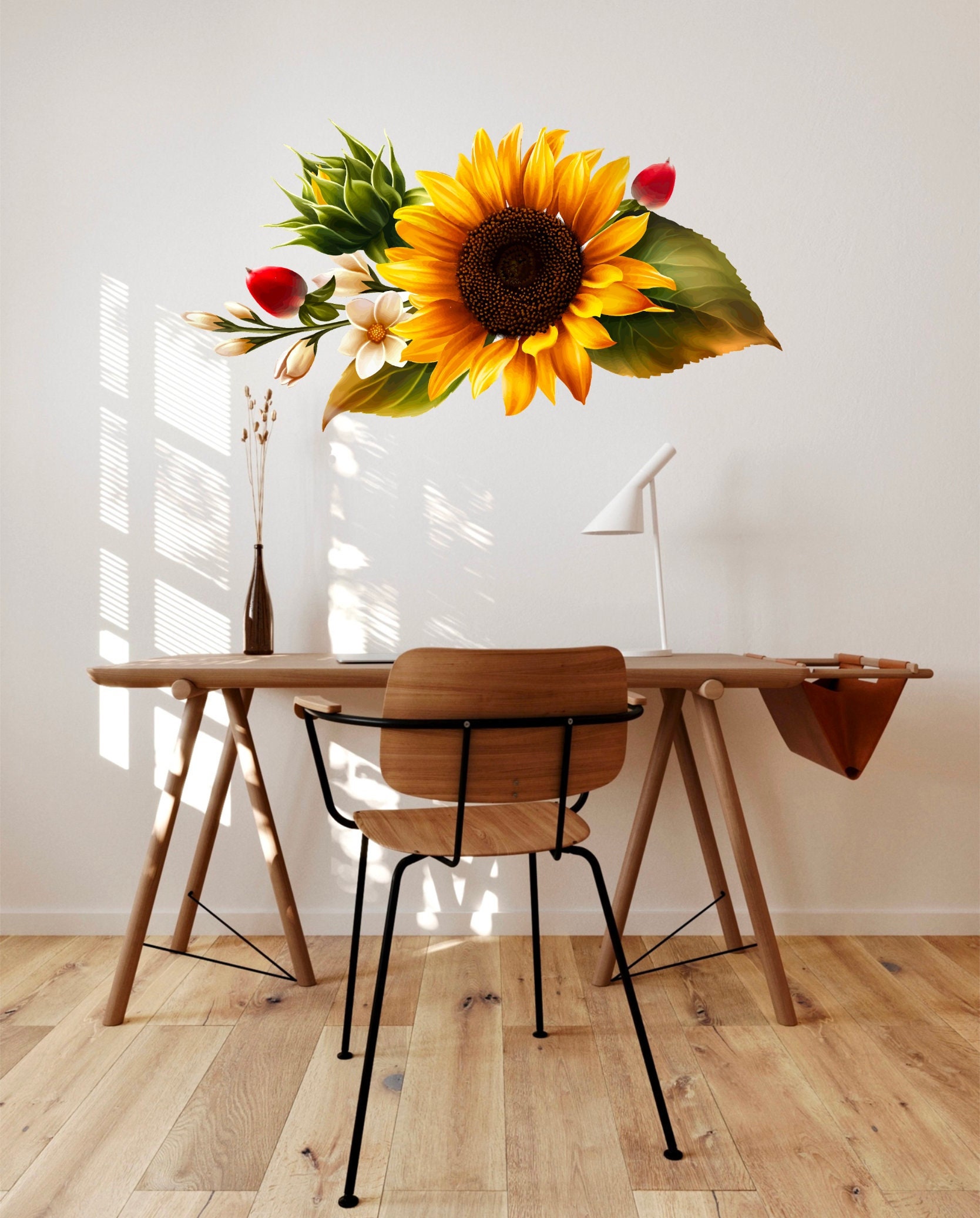 Girasol Sala de estar y dormitorio Decoración de la pared Flor - Etsy México