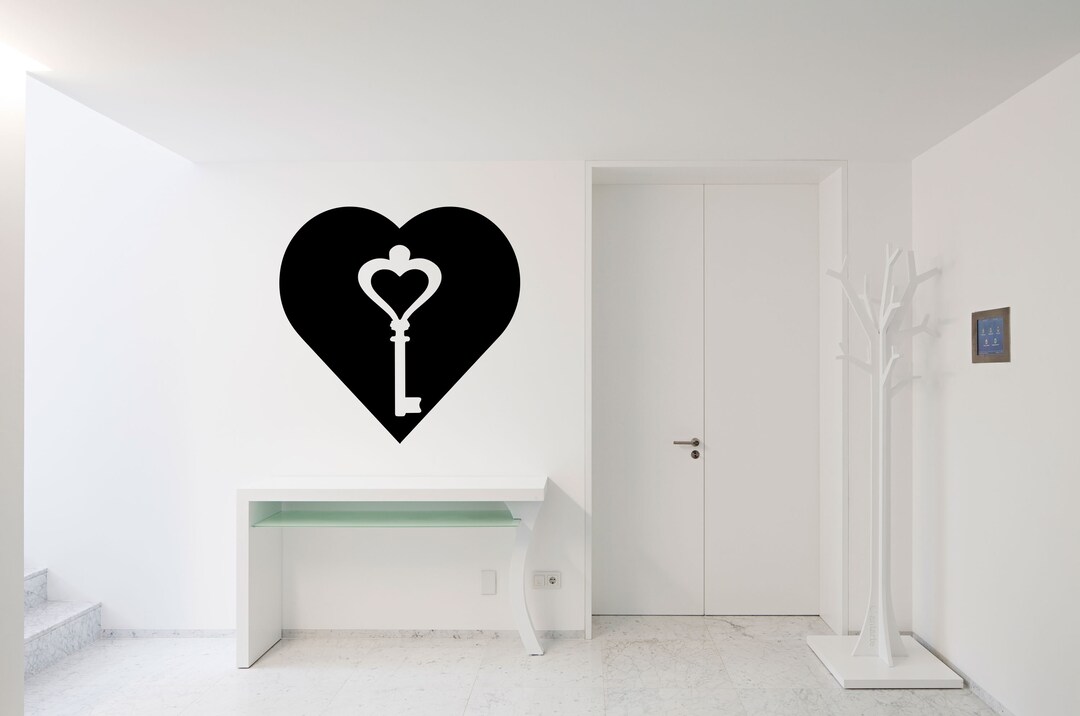 Key Lock Heart Wall Sticker Vinyl Car Decal Mural Art Decor - Etsy UK