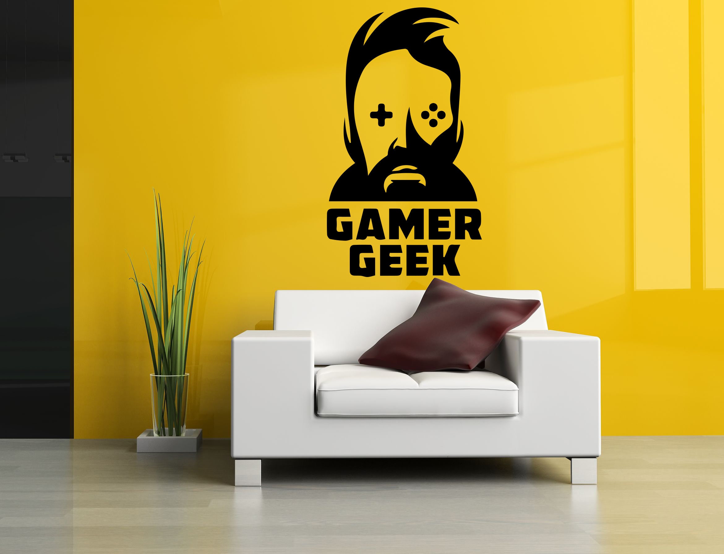 Gamer Geek Wall sticker Vinyl Mural Wallpaper For Kids Room Decoration
