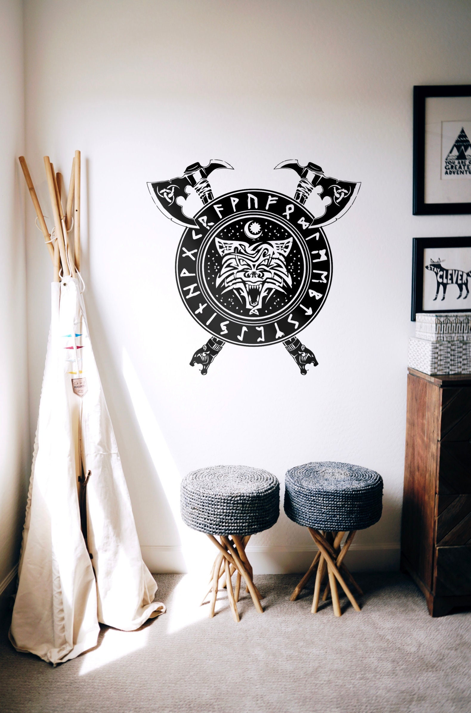 Wolf Wall Sticker - Nordic Style Room Decor for Malaysia