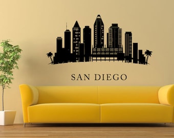 San Diego California America USA City Skyline Travel Wall - Etsy