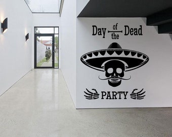 Día de Muertos Day Of The Dead Mexican Skull Wall Sticker Vinyl Car Decal Mural Art Decor LP9176