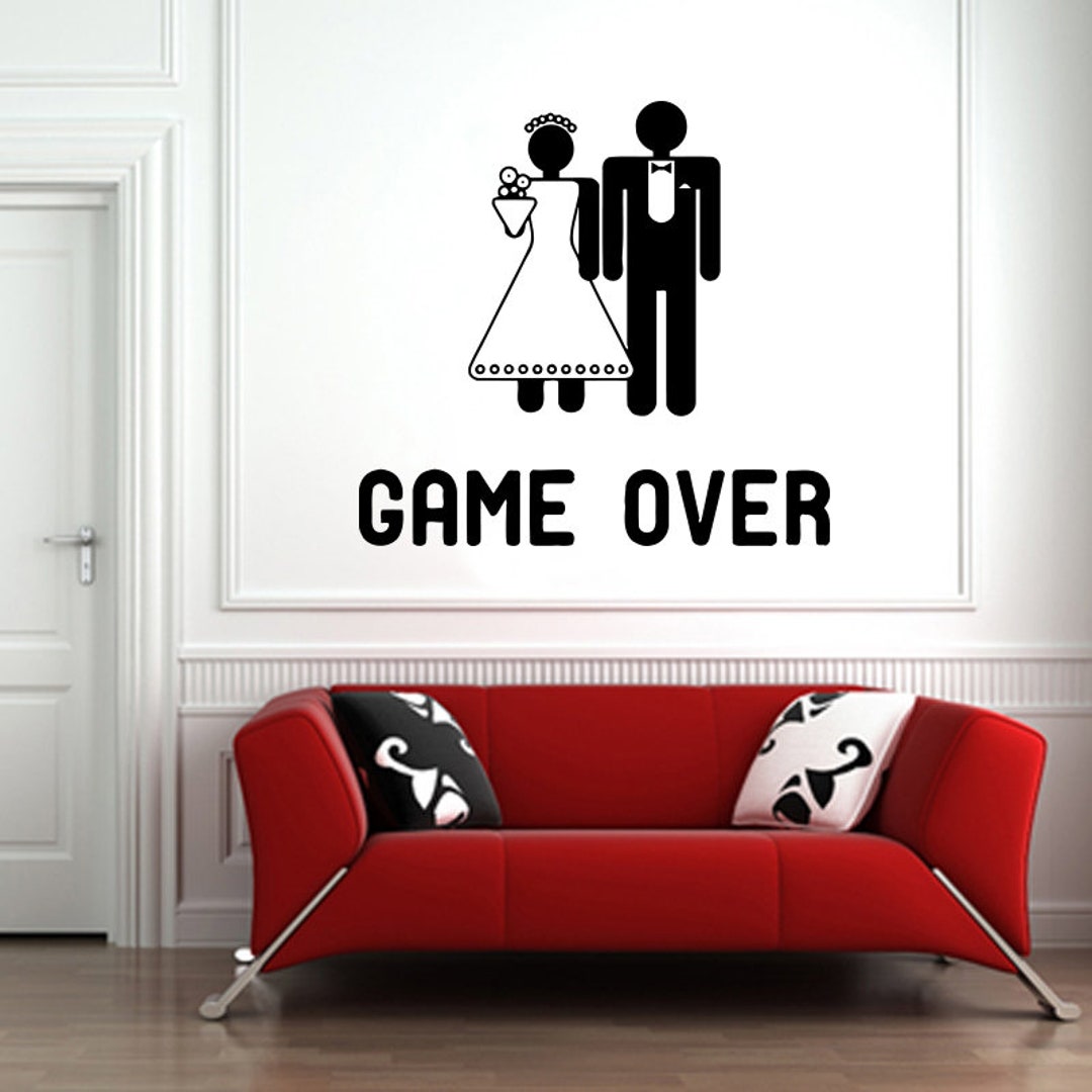 XXL Wall Sticker Gamer Player Game Over Wall Decals Vinyl Baby