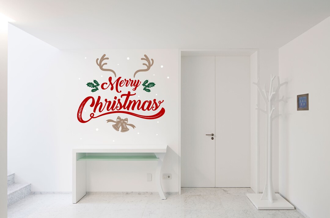 Merry Christmas Large Wall Decoration Holiday Gift Wall Sticker Peel