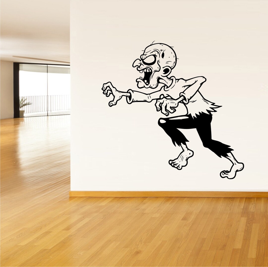 Spooky Zombie Wall Art Decoration Halloween Party Removable Etsy