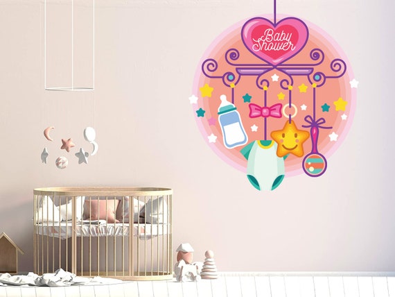 Baby Shower Funny Wall Art Decoration Nursery Kids Room Removable Wall  Sticker Peel & Stick Vinyl Decal Cute Wall Mural Party Wall Art Decor 
