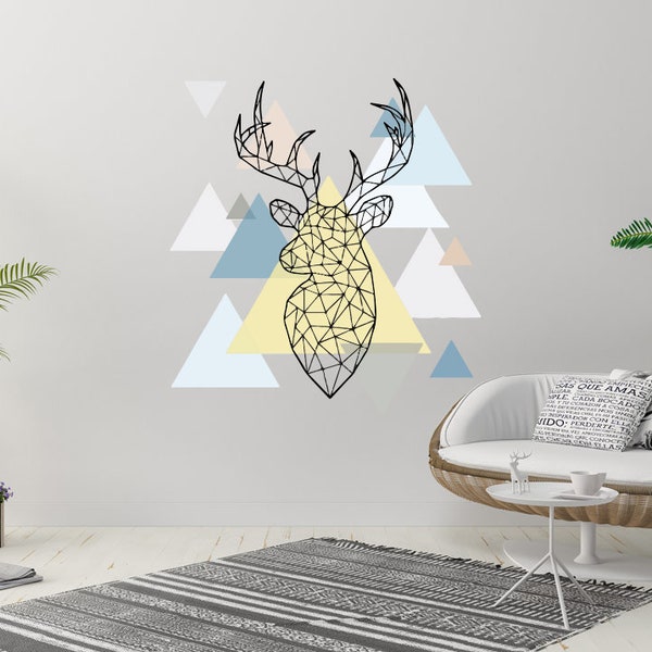 Geometric Deer Etsy