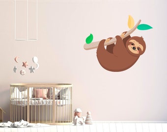 Sloth Cute Animal Nursery Kids Room Car Wall Sticker Vinyl Decal Mural Art Decor LP9577