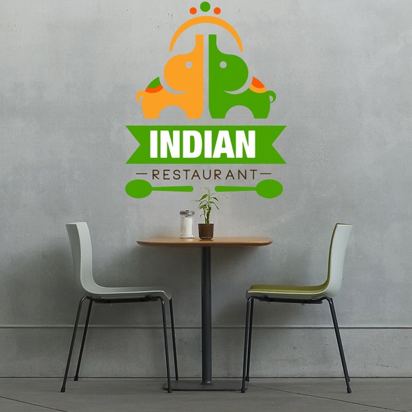 Indian Food Restaurant Logo Emblem Sign Car Wall Sticker Vinyl Decal Mural Art Decor LP7274