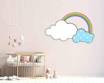 Clouds Rainbow Nursery Kids Room Car Wall Sticker Vinyl Decal Mural Art Decor LP6921