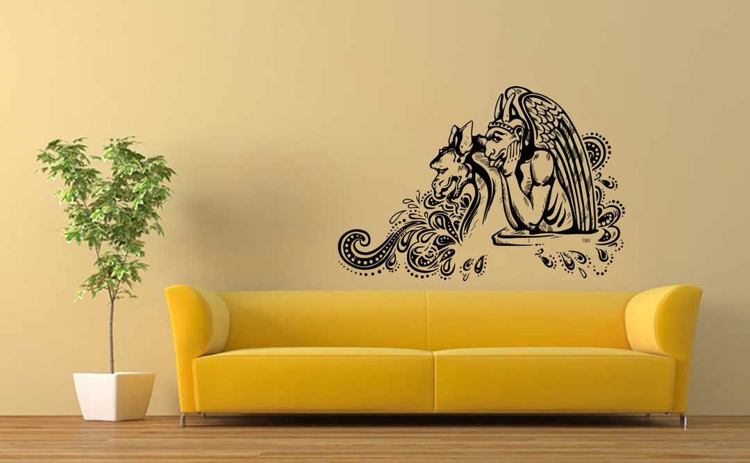 Gargoyle Wall Decoration Demon Vinyl Decal Devil Wall Art Etsy