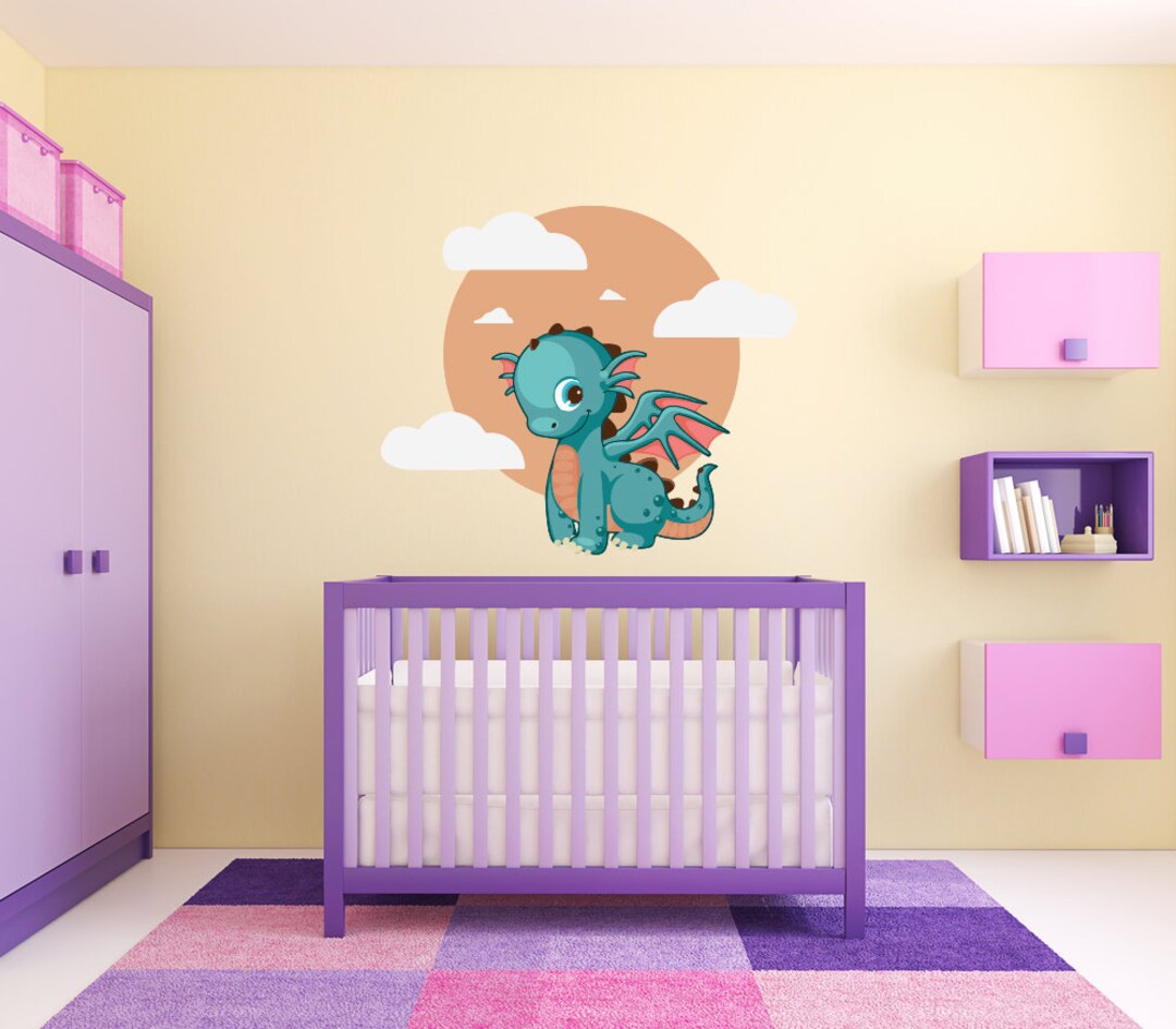 Cute Dragon Cartoon Baby Nursery Kids Room Car Wall Sticker Vinyl Decal ...