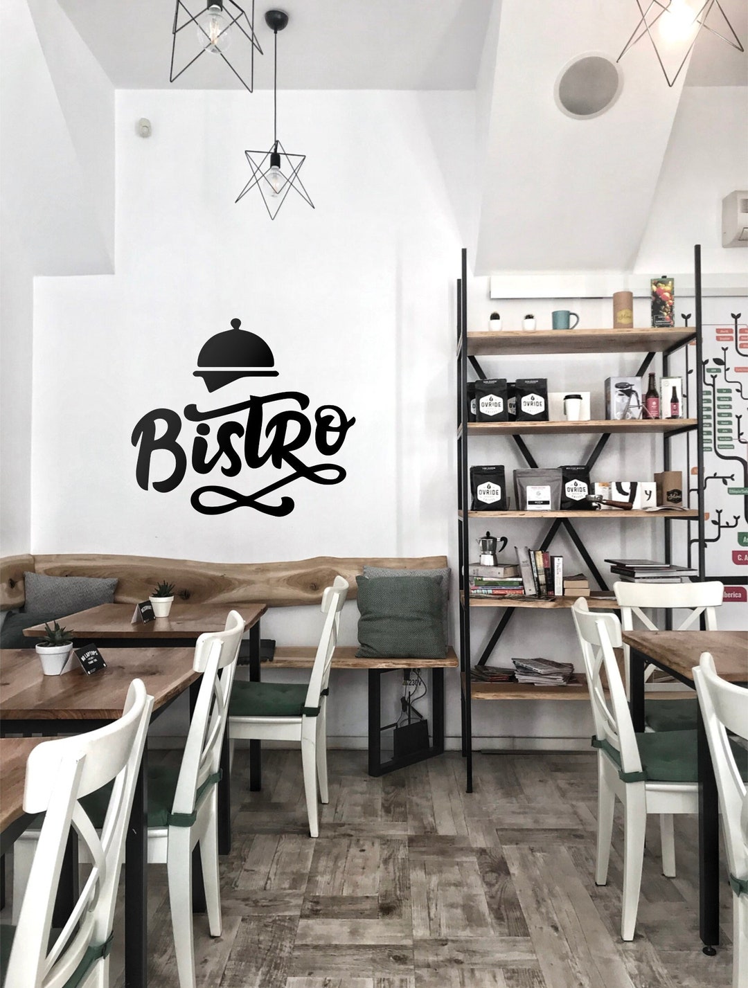 Bistro Food Wall Decal Restaurant Home Kitchen Decor Logo Emblem Sign Removable Wall Sticker