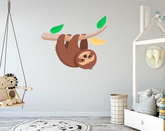 Sloth Cute Animal Nursery Kids Room Car Wall Sticker Vinyl Decal Mural Art Decor LP9578