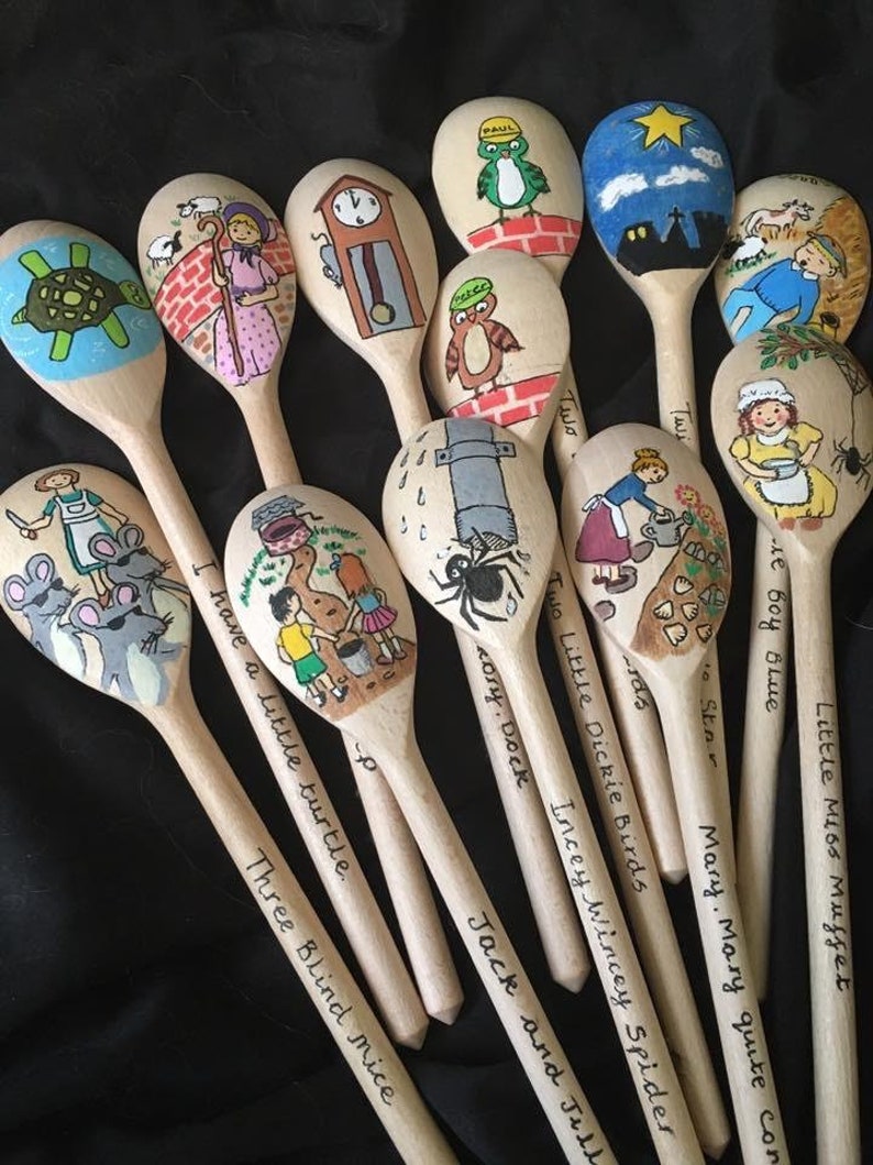 Nursery Rhymes Story Spoon Set of 12 Spoons Etsy