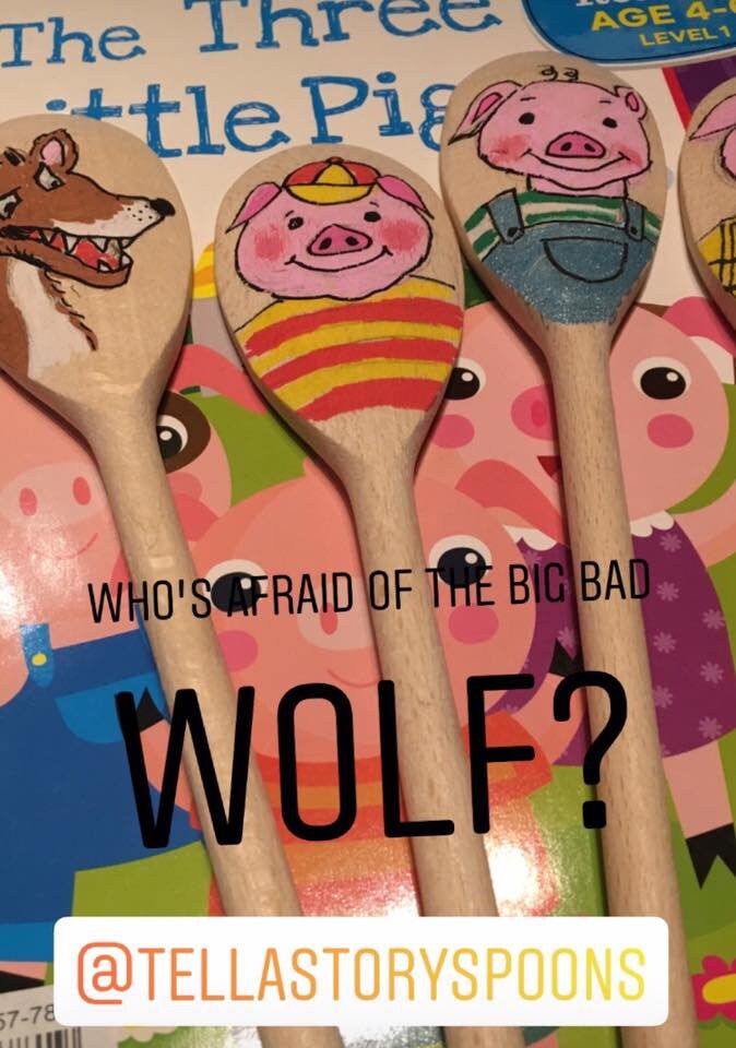 3 Little Pigs Story Spoons Set. Etsy