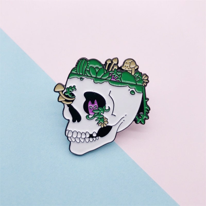 Sugar Skull Enamel PinPunk Enamel PinPunk PinsHard Enamel Etsy