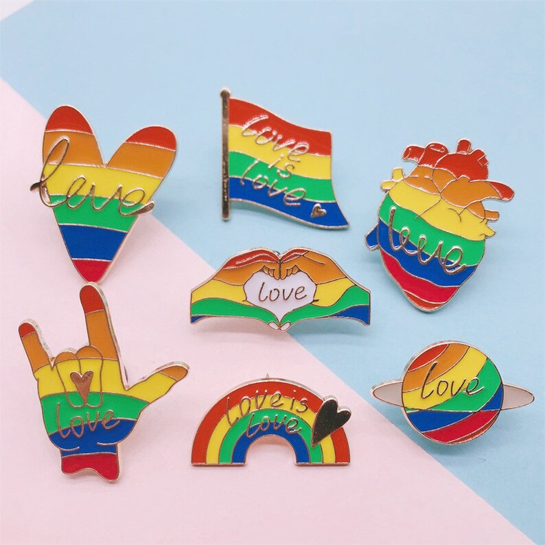 Love Is Love-Rainbow Pin-Pride Pin-Pride Pins-LGBTQ Pins-LGBT Pins-Lapel Pin-Hard Enamel Pin Set Backpack Pins For Backpacks