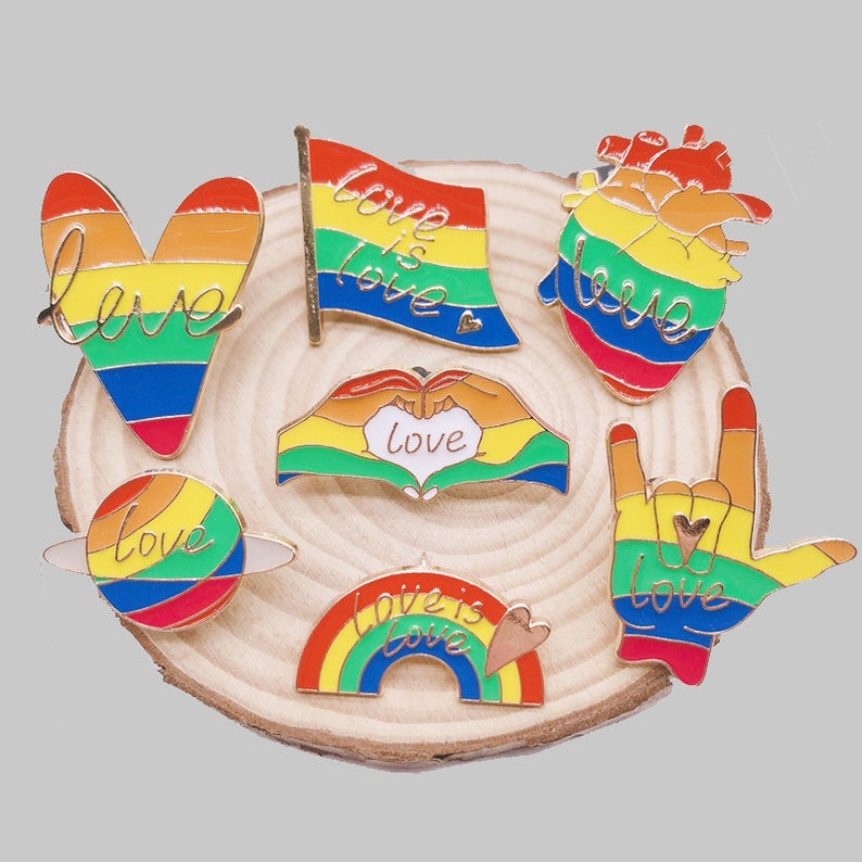 Love Is Love-Rainbow Pin-Pride Pin-Pride Pins-LGBTQ Pins-LGBT Pins-Lapel Pin-Hard Enamel Pin Set Backpack Pins For Backpacks