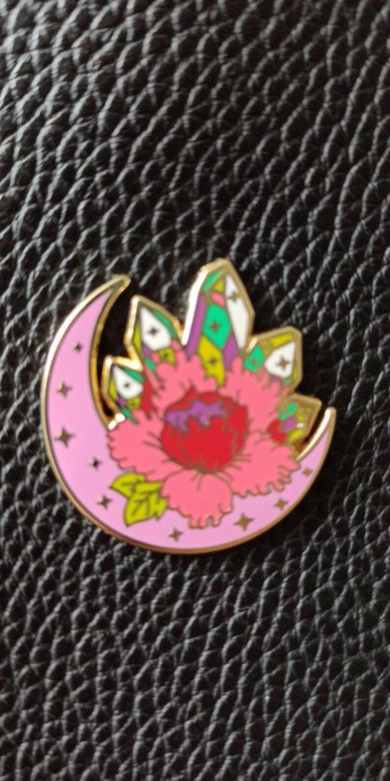 Flower Enamel PinCrystal Enamel PinMoon Enamel PinAesthetic Etsy
