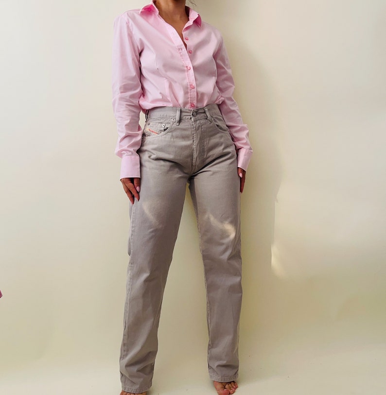 vintage Diesel grey straight high waisted jeans image 5