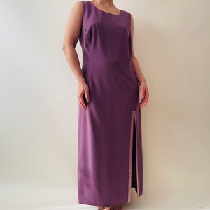 vintage lilac evening dress set, minimalist maxi dress image 3