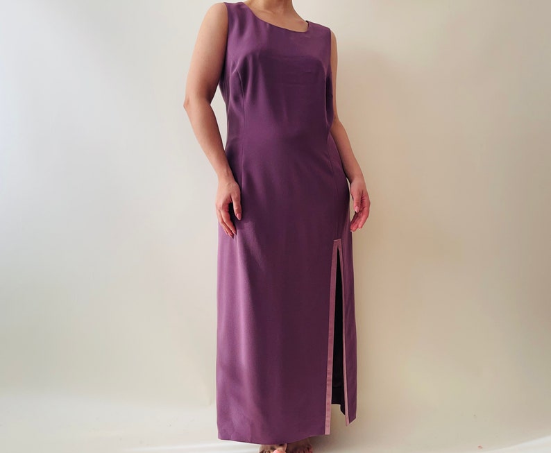 vintage lilac evening dress set, minimalist maxi dress image 3