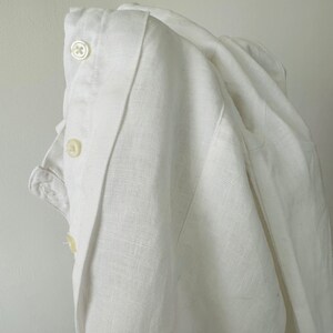 linen white tunic dress, line shirt dress image 8