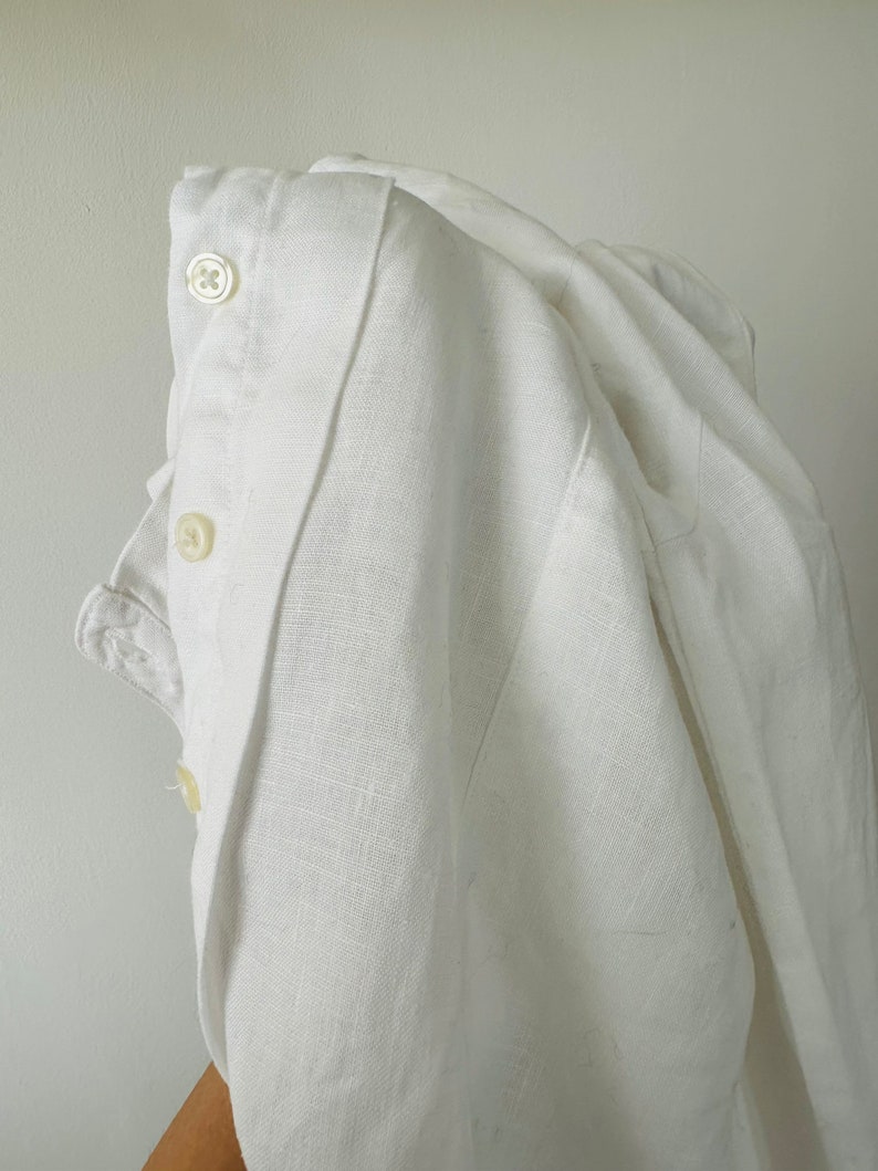 linen white tunic dress, line shirt dress image 8