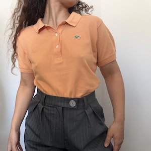 Vintage Lacoste Polo Tee in Peach Color – 100% Cotton – Size M