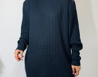 fine wool mix grey turtleneck/ cable knit grey jumper