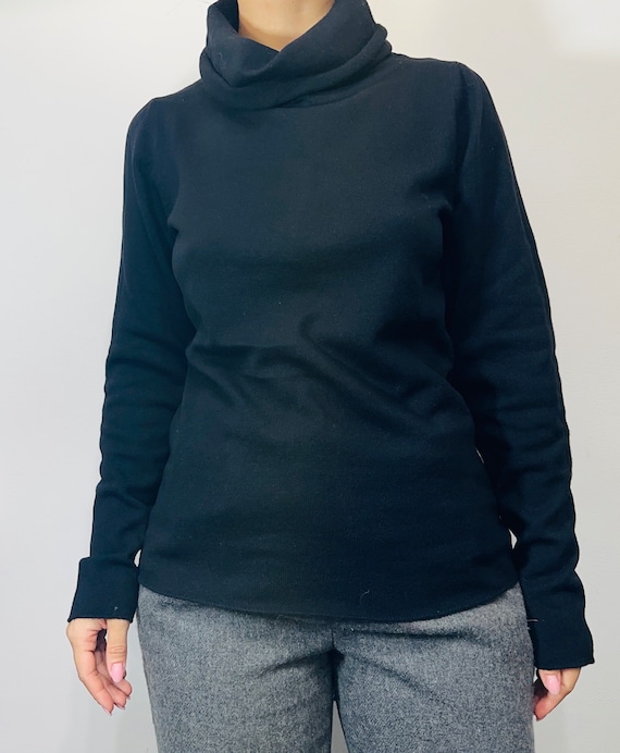 extrafine wool and silk black sweater, soft wool … - image 4
