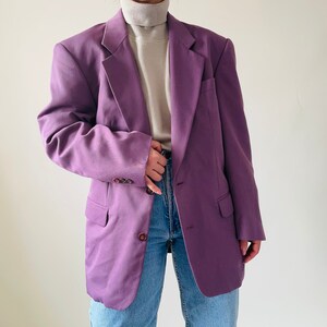 vintage purple wardrobe essential blazer, masculine cut image 3