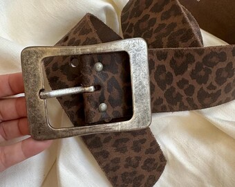 Vintage Chicos Brown Leather African Safari Animal Belt - Etsy display picture 1