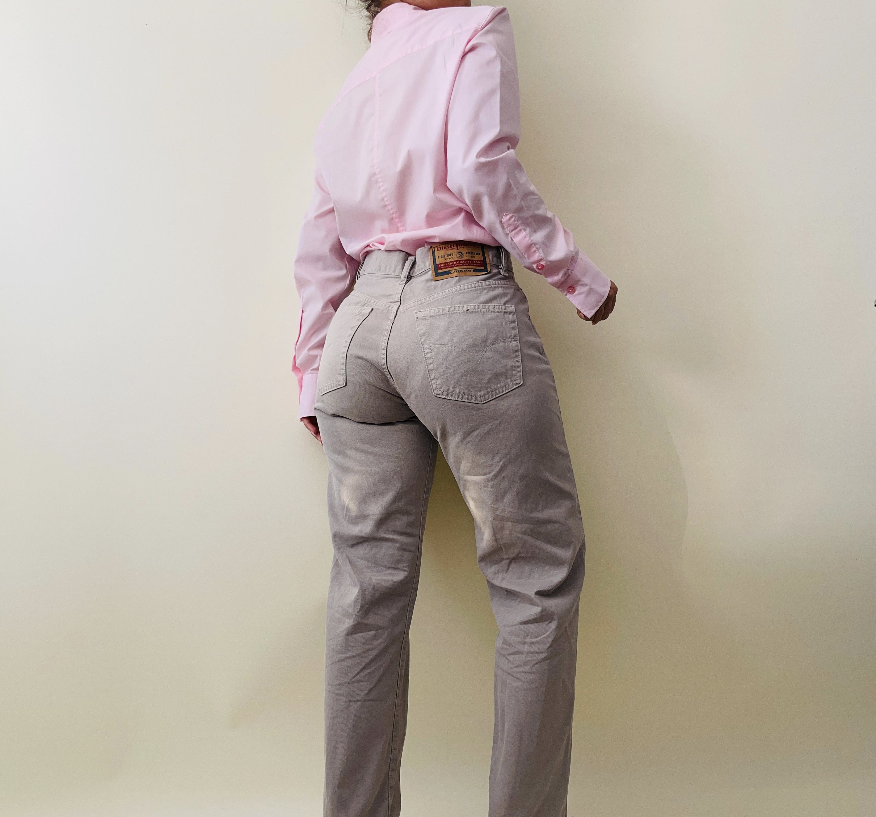 vintage Diesel grey straight high waisted jeans