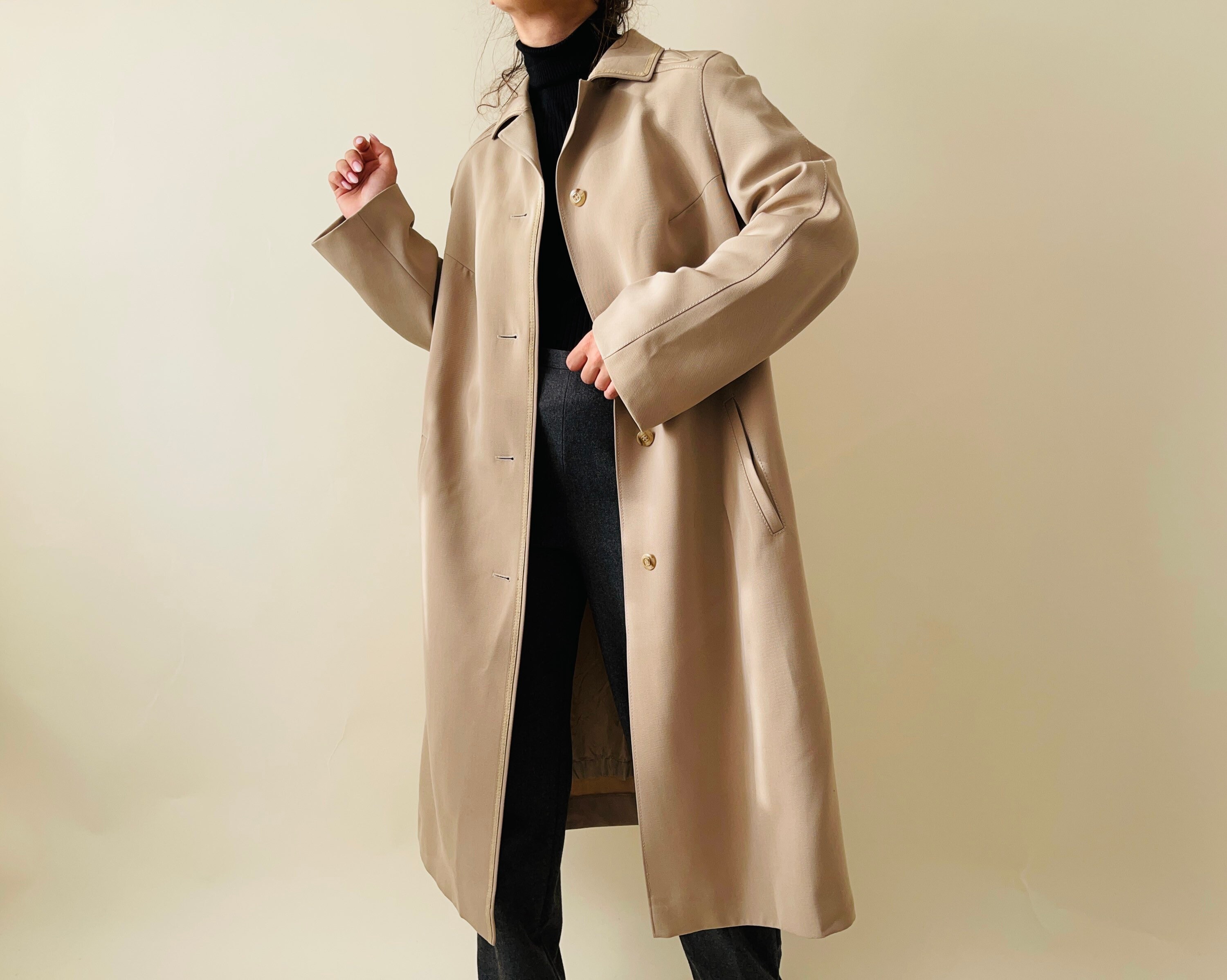 マルチボーダーシリーズ Na.e Soutien Collar Coat oatmeal | medicine