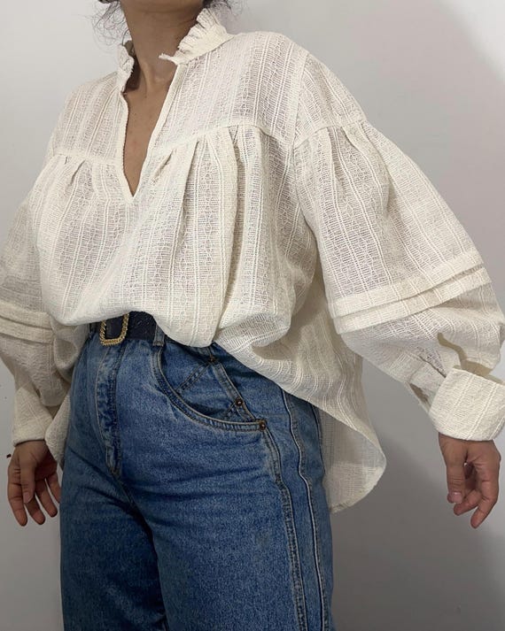The Ghost Blouse | Linen Cotton Romantic Blouse | Victorian Inspired Cottagecore Top