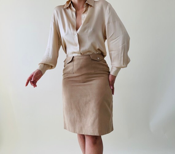 Faux suede 2025 skirt pencil